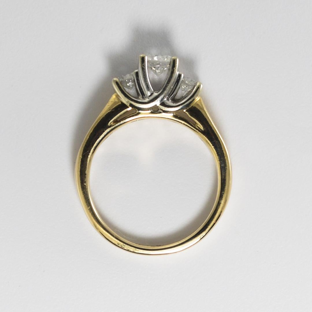 14K Multi-Tone Gold Diamond Engagement Ring 0.88ct For Sale 1