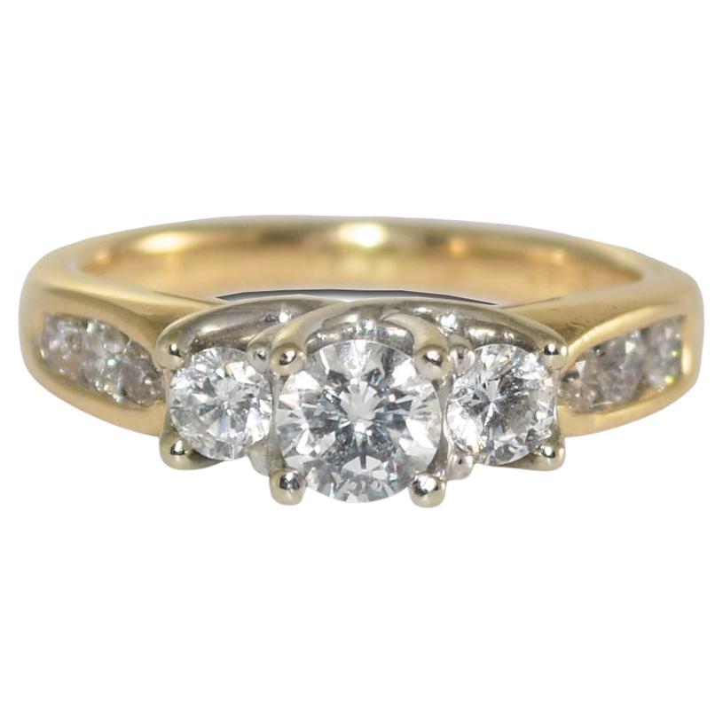 14K Multi-Tone Gold Diamond Engagement Ring 0.88ct