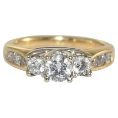 14K Multi-Tone Gold Diamond Engagement Ring 0.88ct