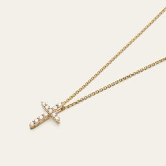 14K Natural Diamond Cross Necklace by AMRIYA