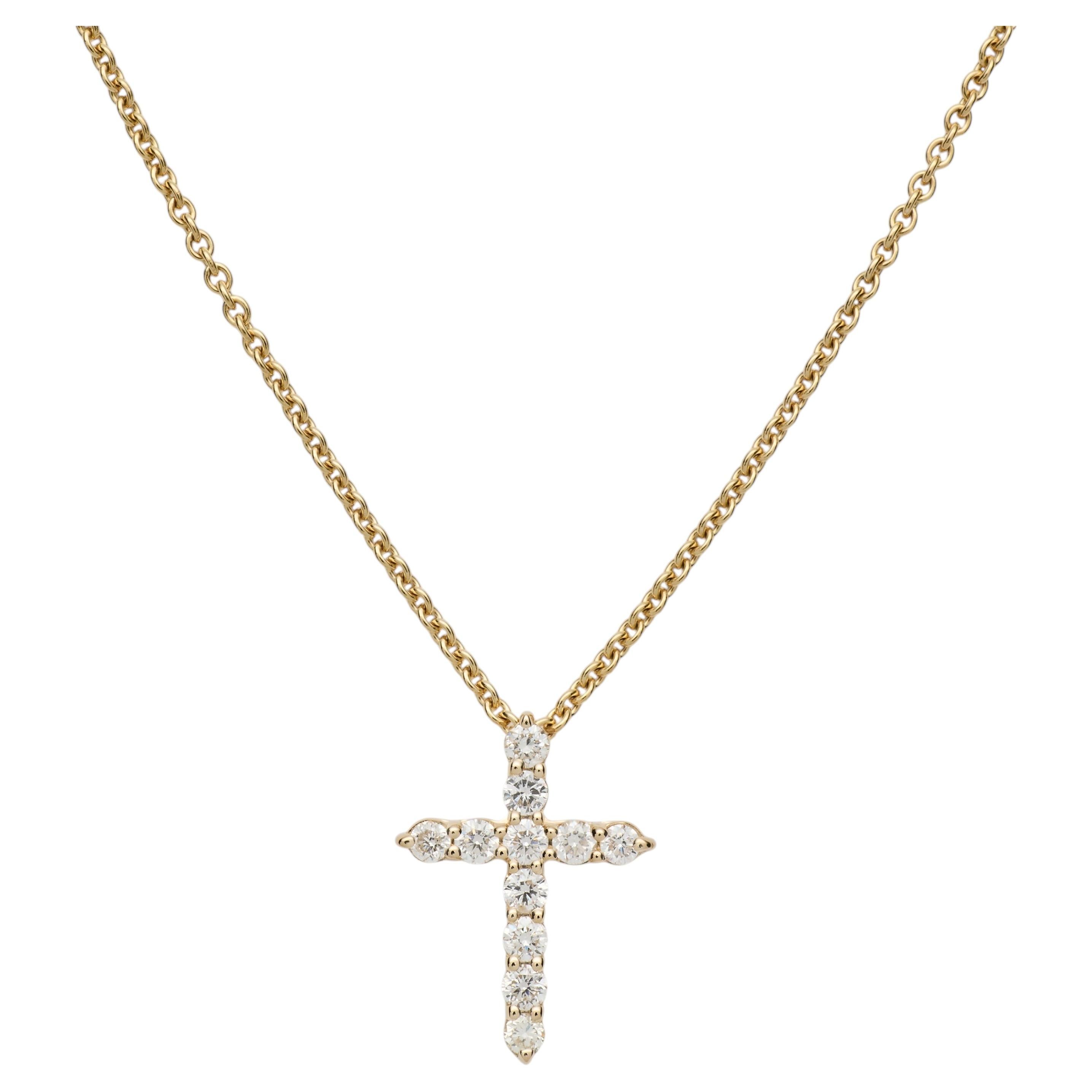 14K Natural Diamond Cross Necklace by AMRIYA