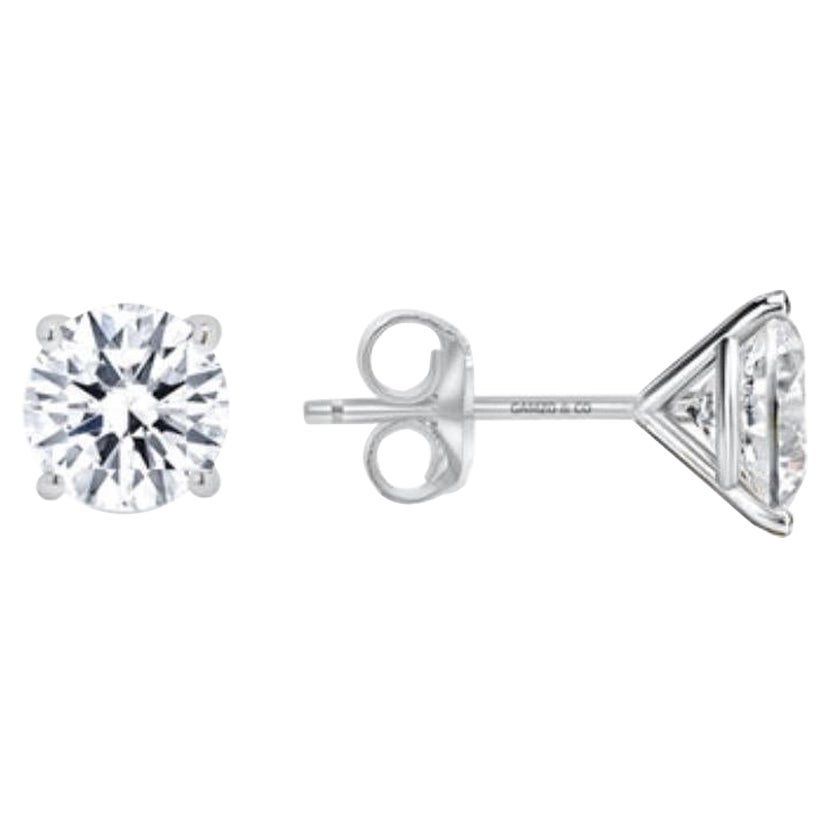 Pendientes de diamantes naturales de 14k, pendientes de diamantes con engaste a presión, 1,5 quilates naturales