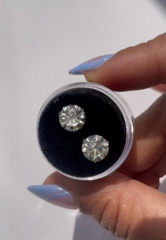 14k Natural Diamond Earrings, Diamond Studs Push Back Setting, 4 Carat Natural