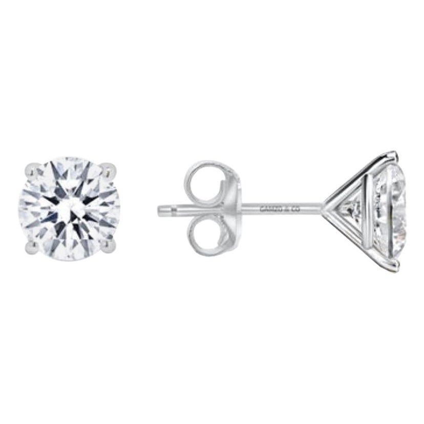 Pendientes de Diamantes Naturales 14k, Pendientes de Diamantes con Engaste Push Back, 4 Quilates Naturales en venta