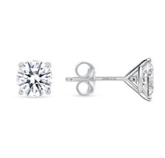 14k Natural Diamond Earrings, Diamond Studs Push Back Setting, 1.5 Carat Natural