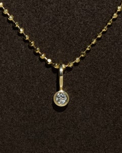 Pendentif en diamant 14k sur chaîne Ball and Ball avec fermoir en diamant personnalisé