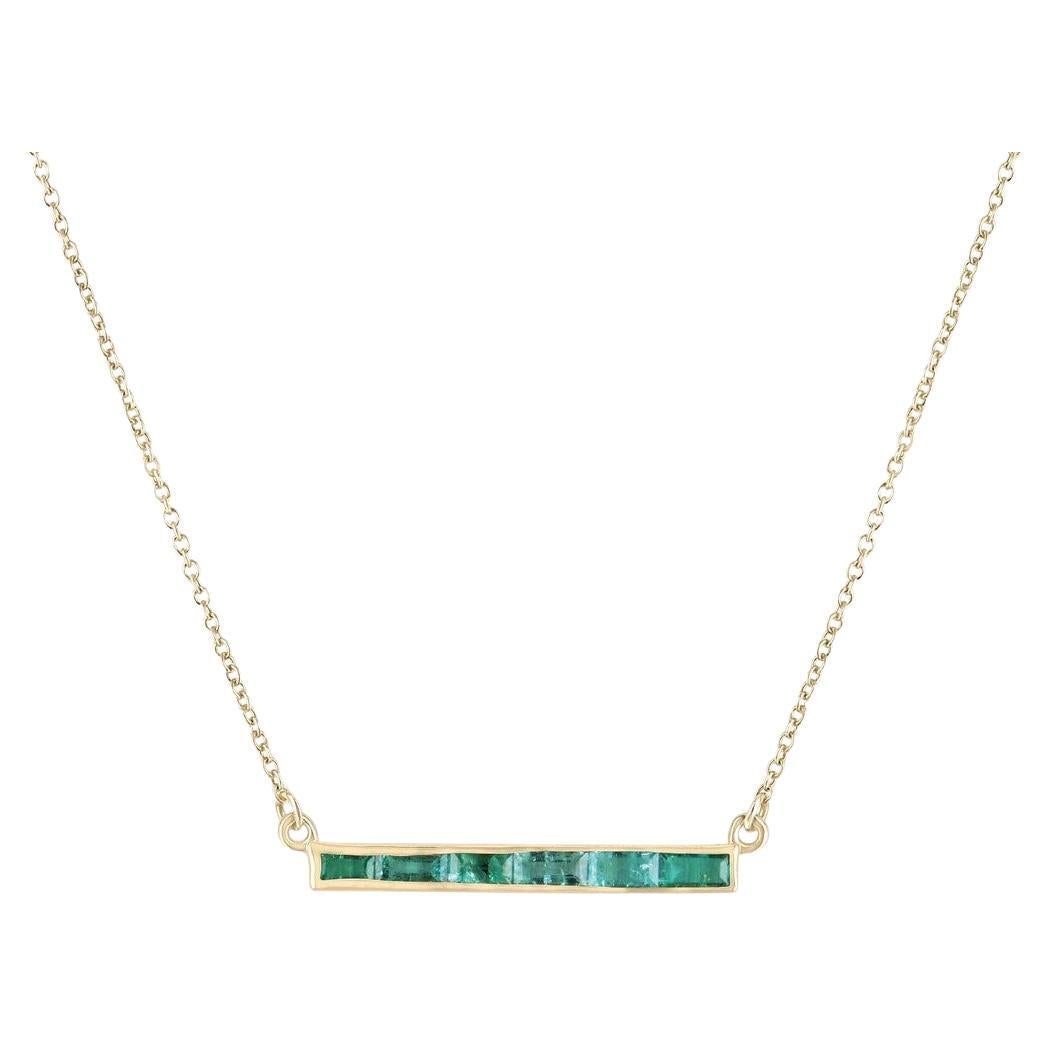 Emerald bar necklace deals