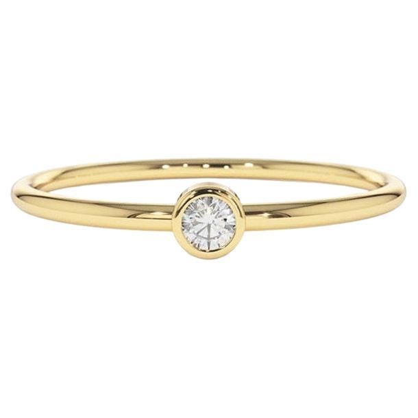 Solitaire Bezel 14K Yellow Gold Diamond Ring