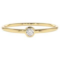 Solitaire Bezel 14K Yellow Gold Diamond Ring