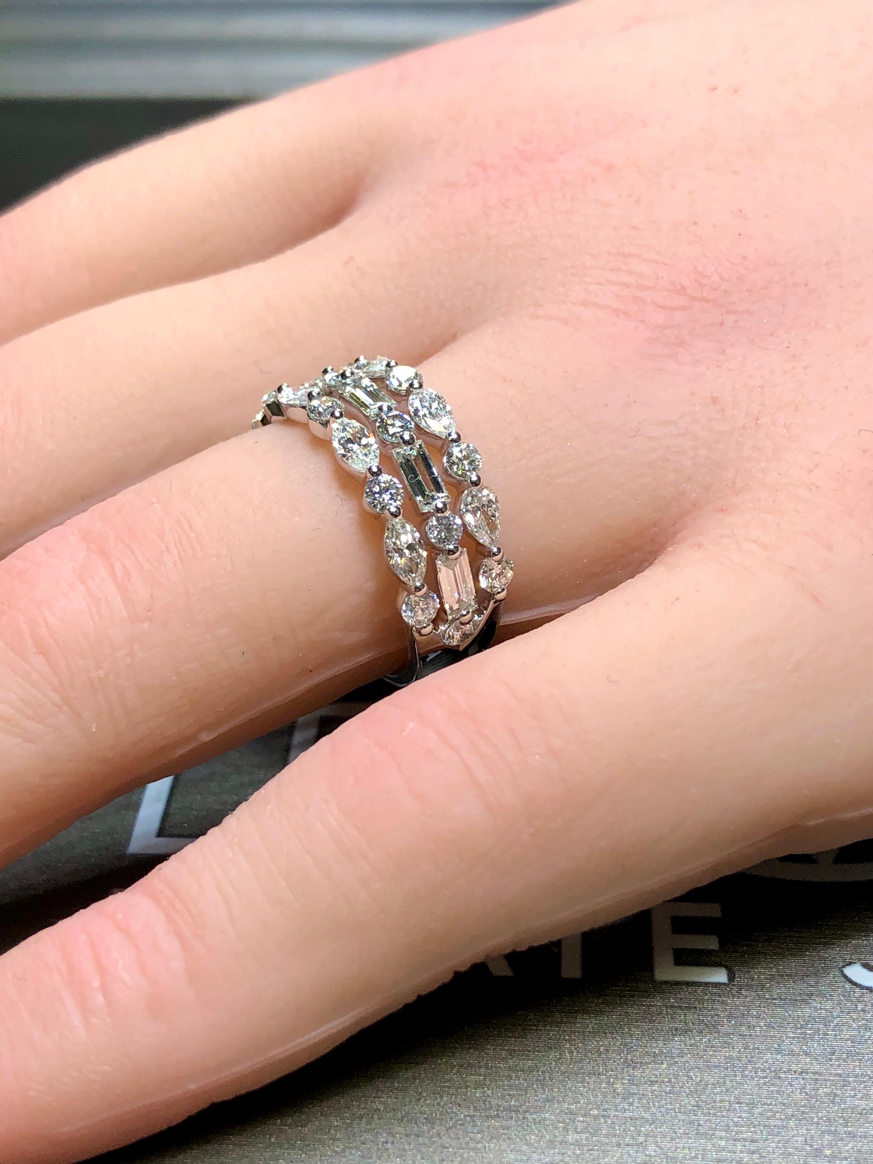 14K NEIL LANE Premiere Diamant Jahrestag-Ring 2cttw $6500 Einzelhandel Gr. 7 7