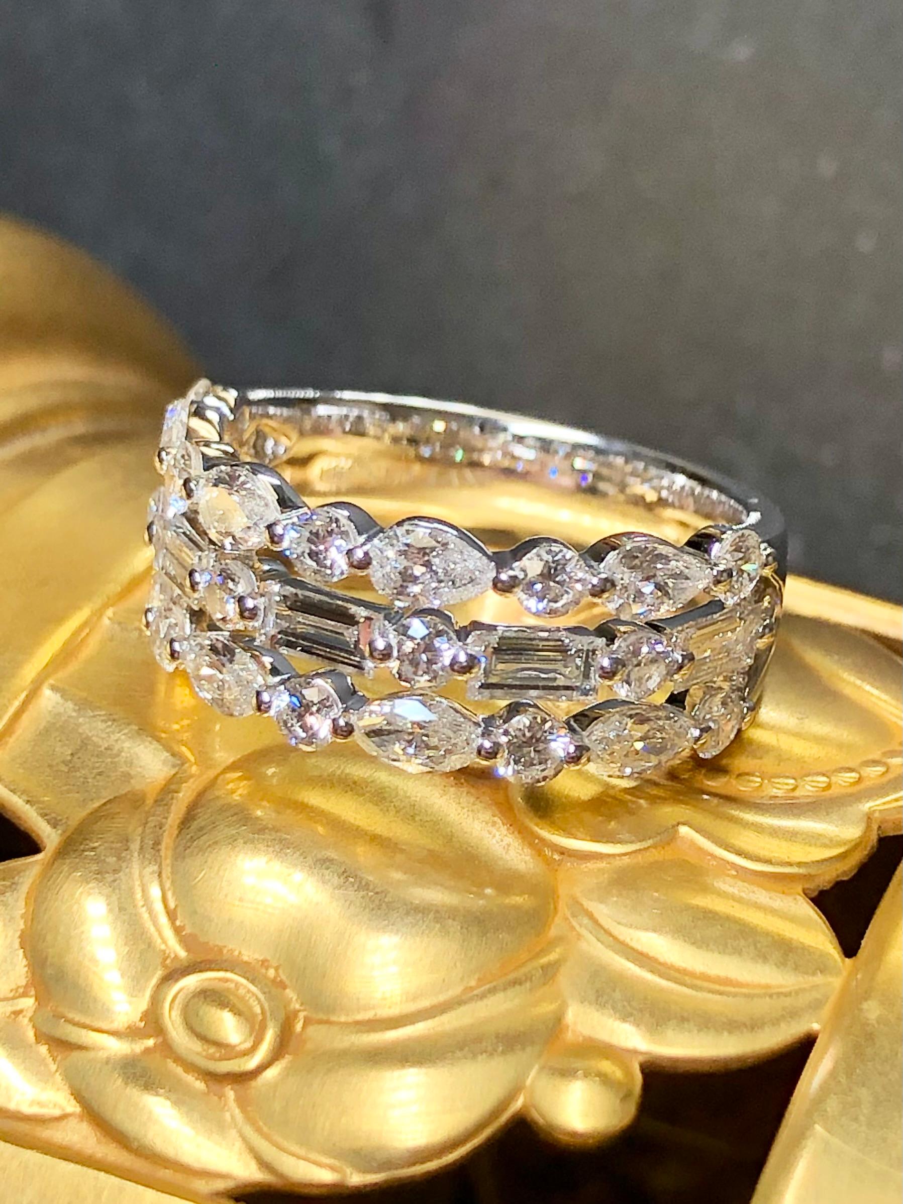 14K NEIL LANE Premiere Diamant Jahrestag-Ring 2cttw $6500 Einzelhandel Gr. 7 (Zeitgenössisch)