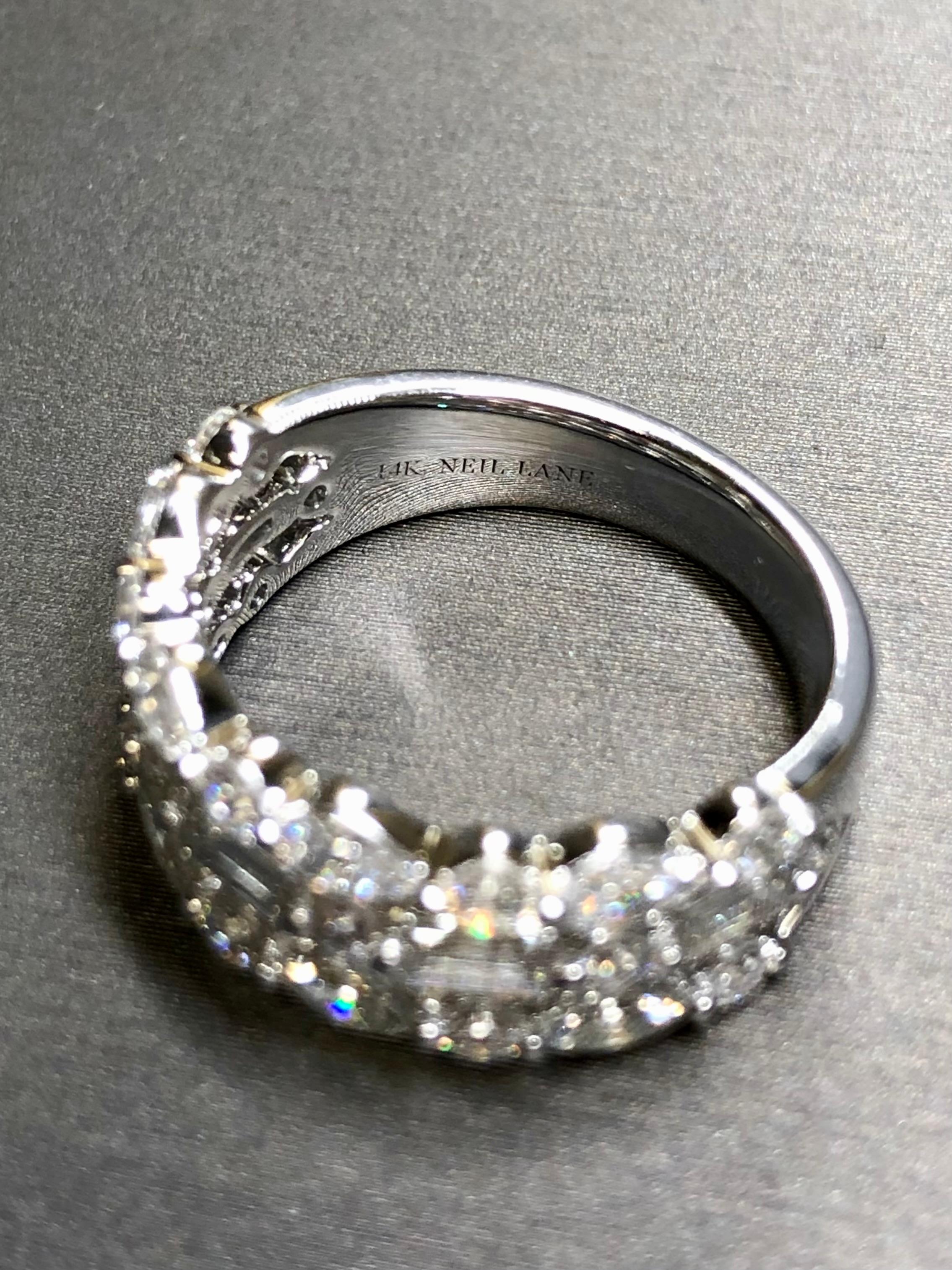 14K NEIL LANE Premiere Diamant Jahrestag-Ring 2cttw $6500 Einzelhandel Gr. 7 2