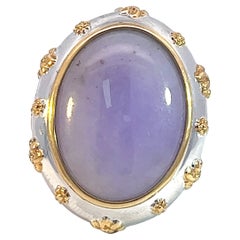 14k Neoclassic 20.37 Crt Jade with .081 ct Diamond Statement Cocktail Ring