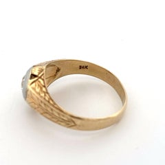Vintage 14K Gold Round Brilliant-Cut Diamond Ring, 0.25ct, Unisex