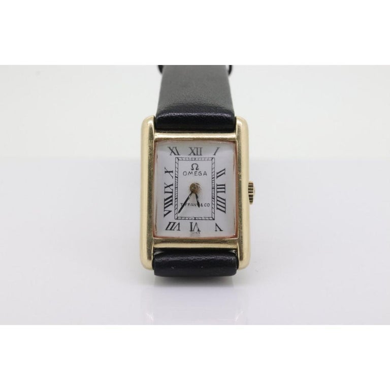 RARE 14K Tiffany & Co. x Omega Tank Vintage 1970’s Watch Omega 1100 17j Movement 14k OMEGA x Tiffany & Co Tank Watch. 14k Yellow Manual  main image 3