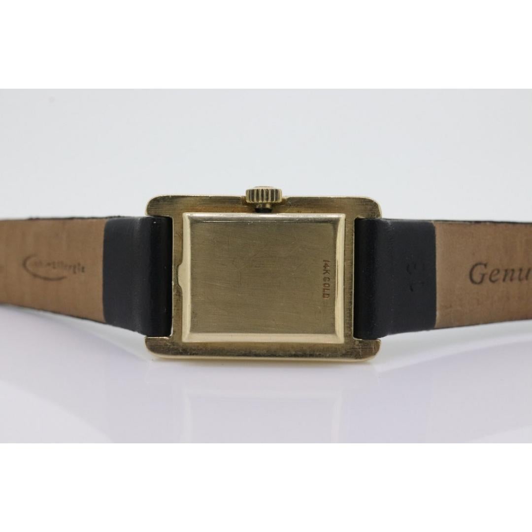 14k OMEGA x Tiffany & Co Tank Watch.14k Gelb Handaufzug Omega 17j Rectangle 4