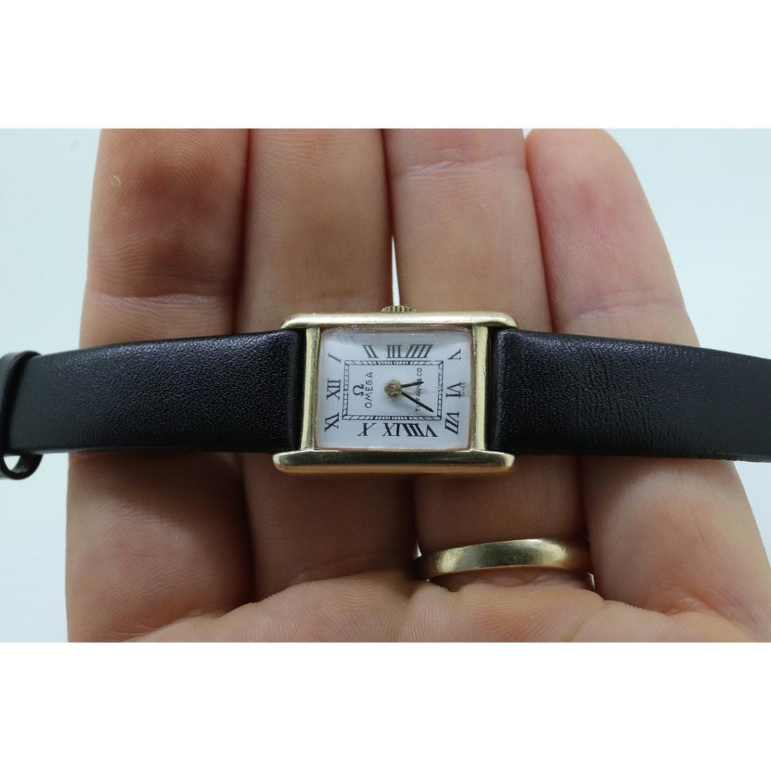 14k OMEGA x Tiffany & Co Tank Watch.14k Gelb Handaufzug Omega 17j Rectangle 5
