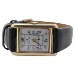 Orologio da serbatoio OMEGA x Tiffany & Co. 14k Giallo a carica manuale Omega 17j Rettangolo