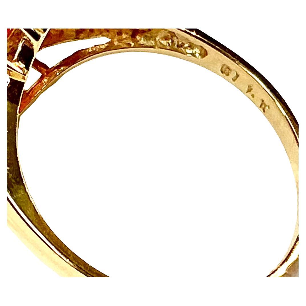 Anello Opale e Diamante 14K In condizioni ottime in vendita a Bradenton, FL