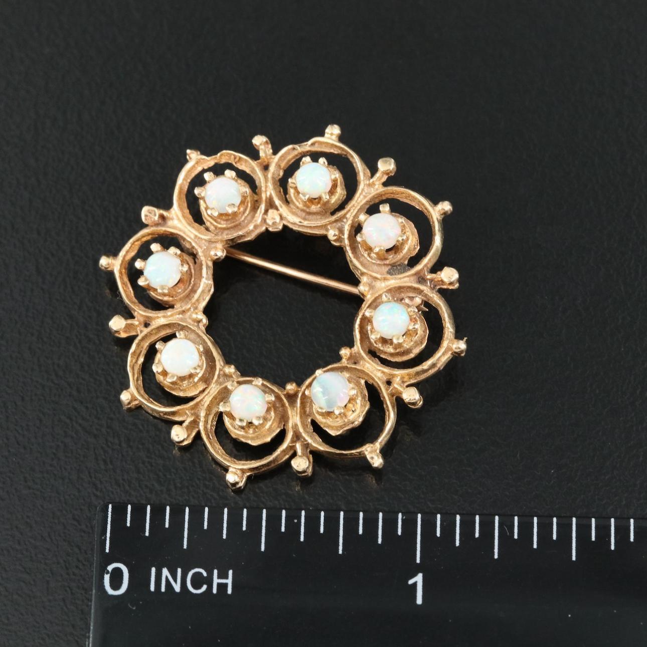 Cabochon 14K Opal Brooch - P-923CPT-N For Sale
