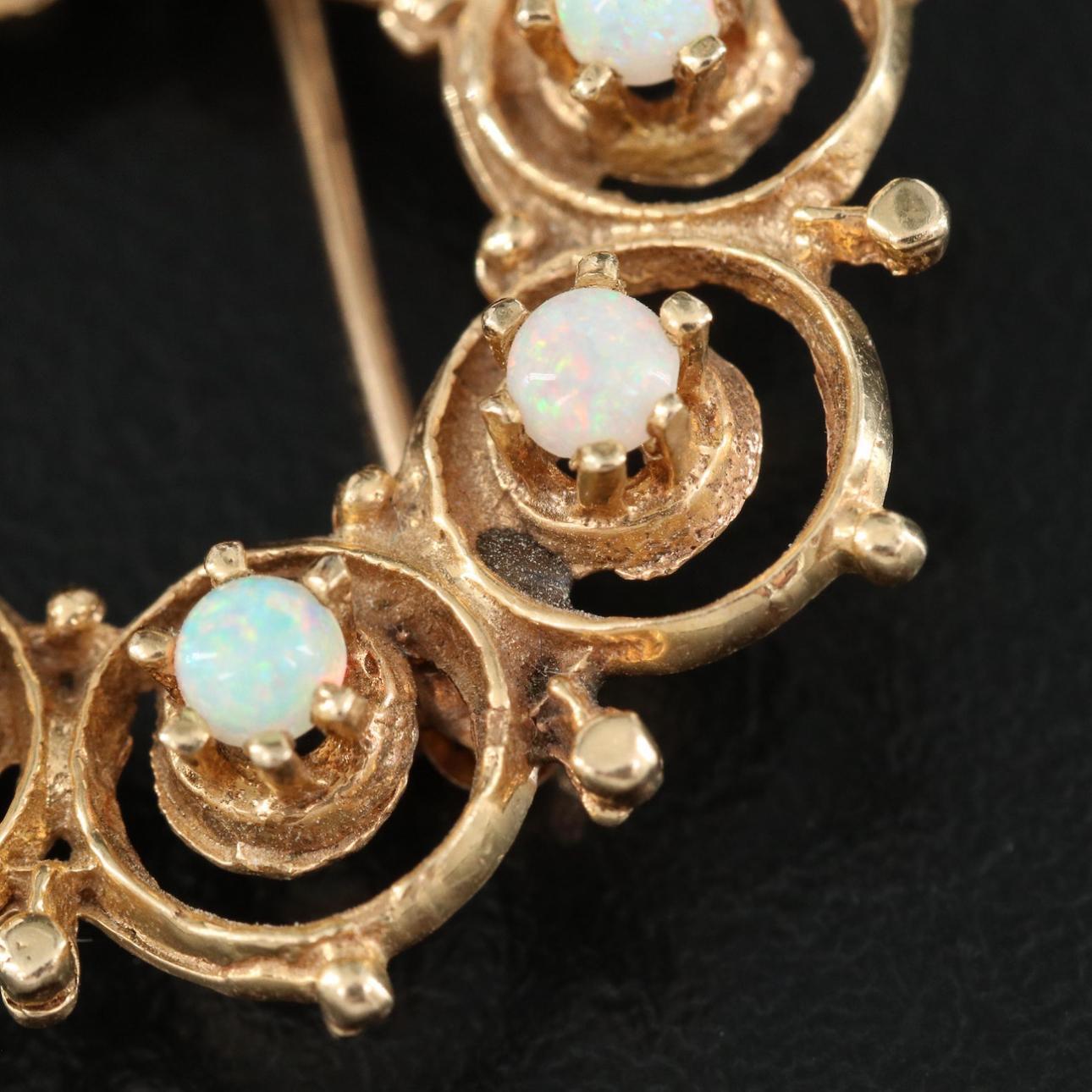 14K Opal Brooch - P-923CPT-N In Good Condition For Sale In Addison, TX