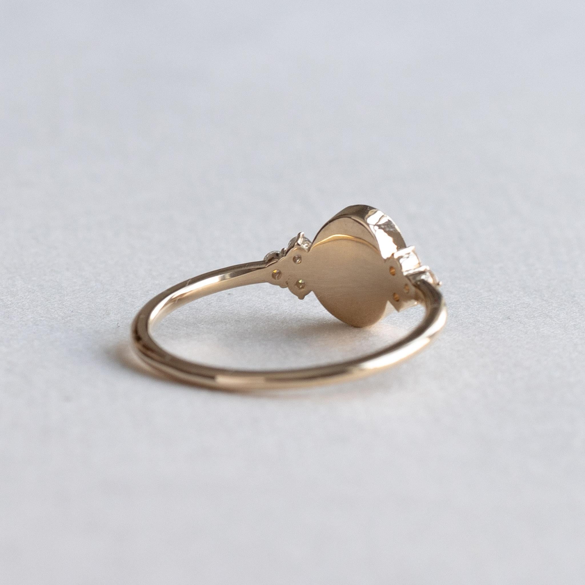 Oval Cut 14K Opal Diamond Ring For Sale