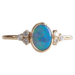 14K Opal Diamant-Ring