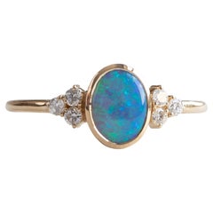 14K Opal Diamond Ring