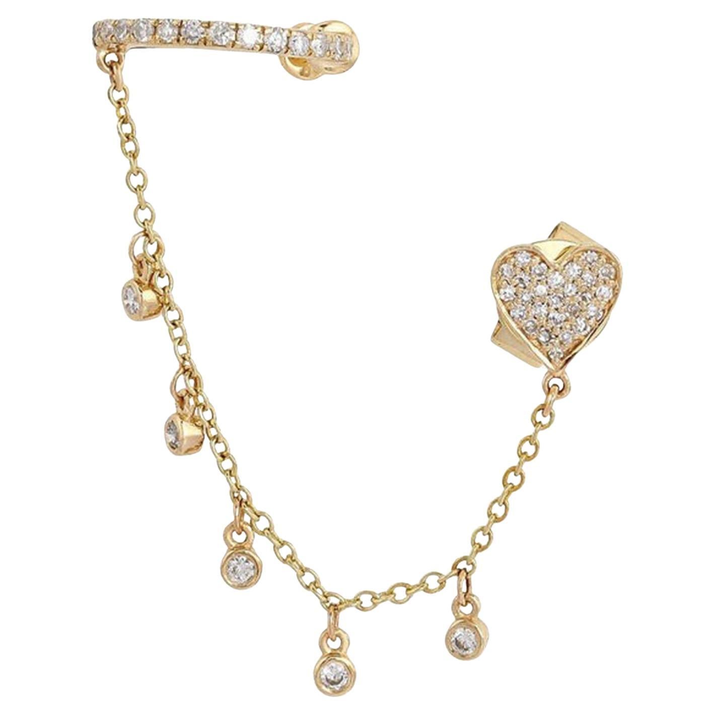 0.19ct Diamond Cascade 14K Gold Drop Earrings