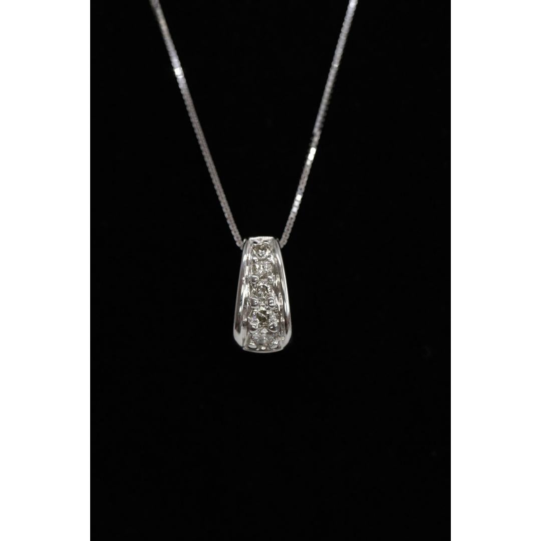 Ciondolo e collana Journey con 5 diamanti OTC 14k. 0,23 carati di diamanti su un bracciale in 14 ct. in vendita 1