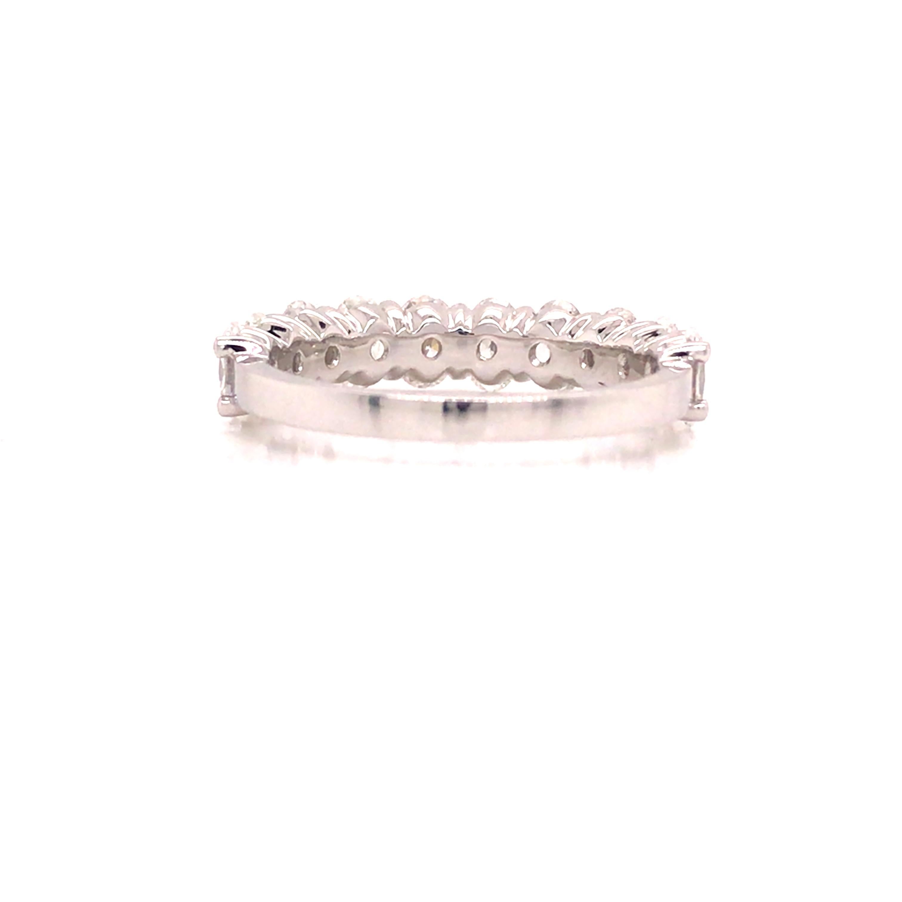 14K Oval Diamond Halfway Eternity Band White Gold In New Condition In Boca Raton, FL