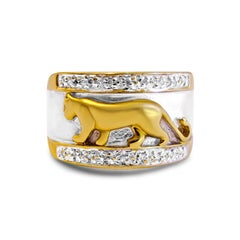 14 Karat Panther Diamond Ladies Ring