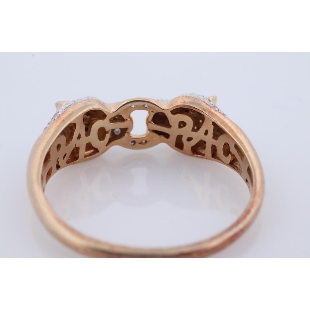 14k Panther Leopard Jaguar Cheetah Diamond ring. Encrusted with Diamond Double For Sale 2