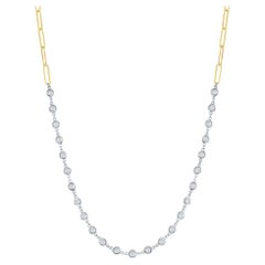 14K Papierclip-Halskette Diamant by the Yard 2 Karat.