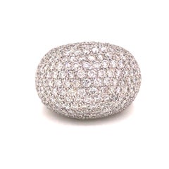 14K Pave Diamond Dome Band White Gold
