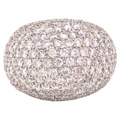14K Pave Diamond Dome Band White Gold