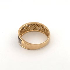Contemporary 14K Gold Pave Diamond Ring, 0.18ctw, Late 20th Century