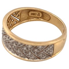 Contemporary 14K Gold Pave Diamond Ring, 0.18ctw, Late 20th Century