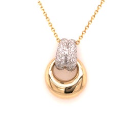 14K Pave Diamond Two-Tone Gold Link Pendant