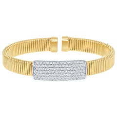 14 Karat Pave Yellow Flexible Bangle