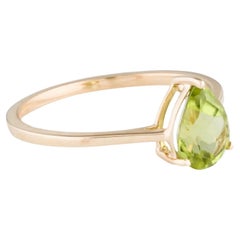 14K Peridot Cocktail Ring   Pear Modified Brilliant Peridot Size: 7