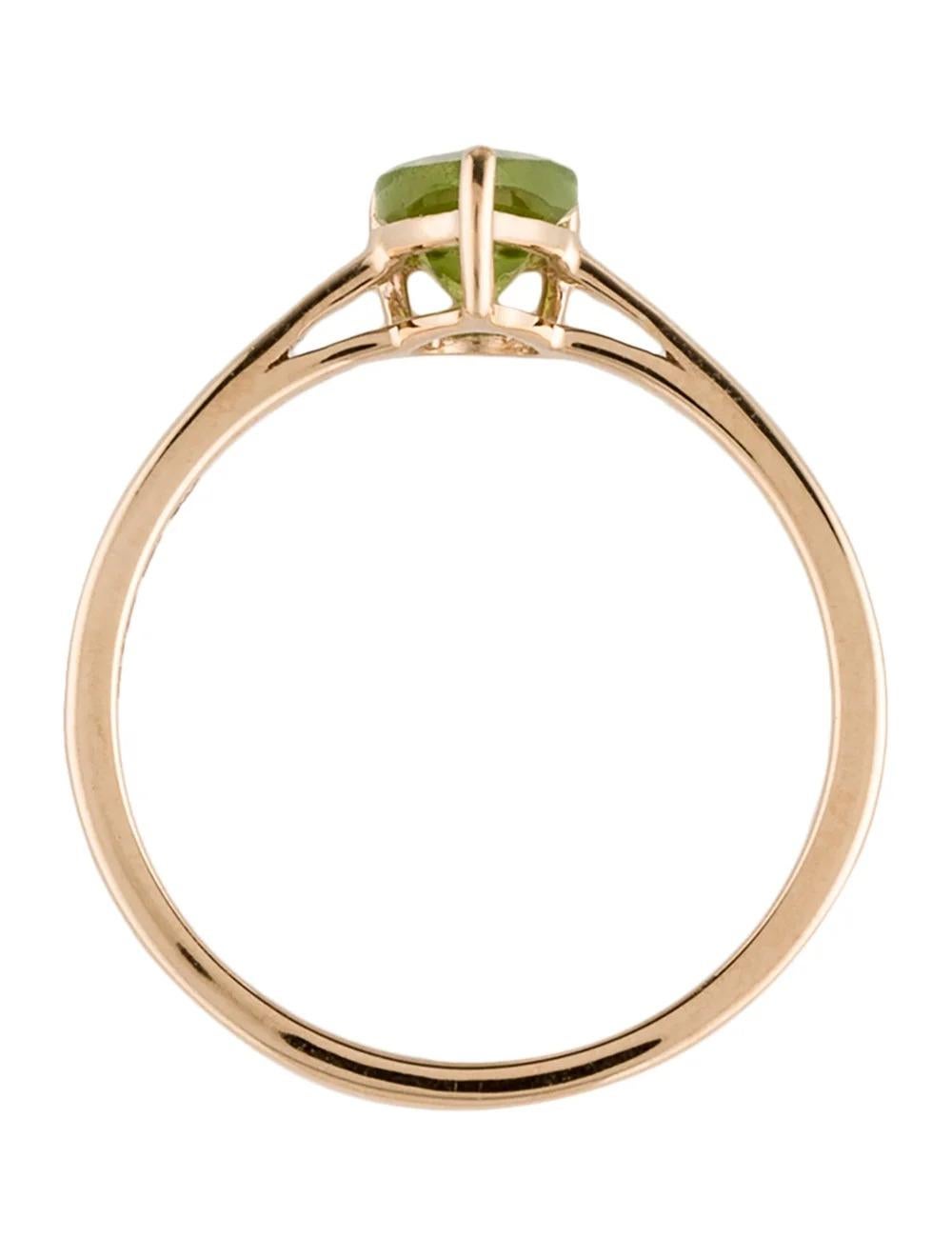 Women's 14K Peridot Cocktail Ring Size 6.75 - Green Gemstone, Statement Jewelry For Sale