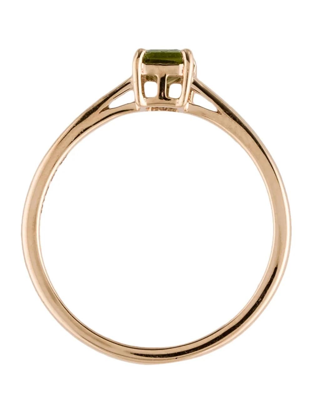 Women's 14K Peridot Cocktail Ring Size 6.75 - Green Gemstone, Statement Jewelry For Sale