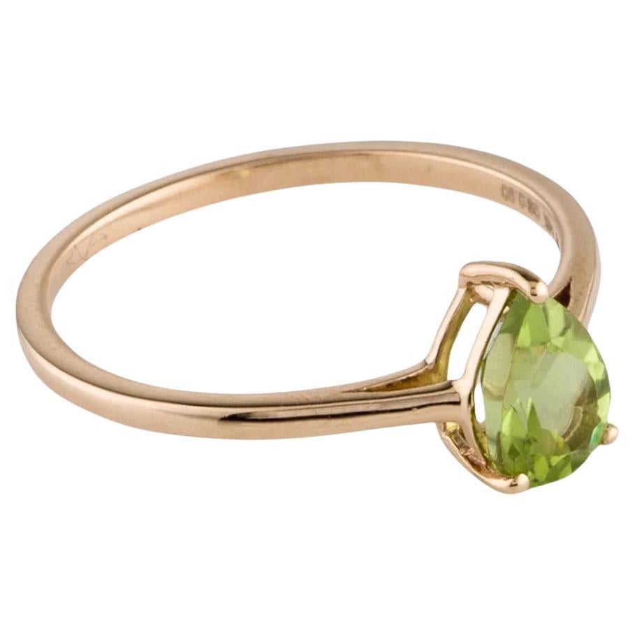 14K Peridot Cocktail Ring Size 6.75 - Green Gemstone, Statement Jewelry For Sale