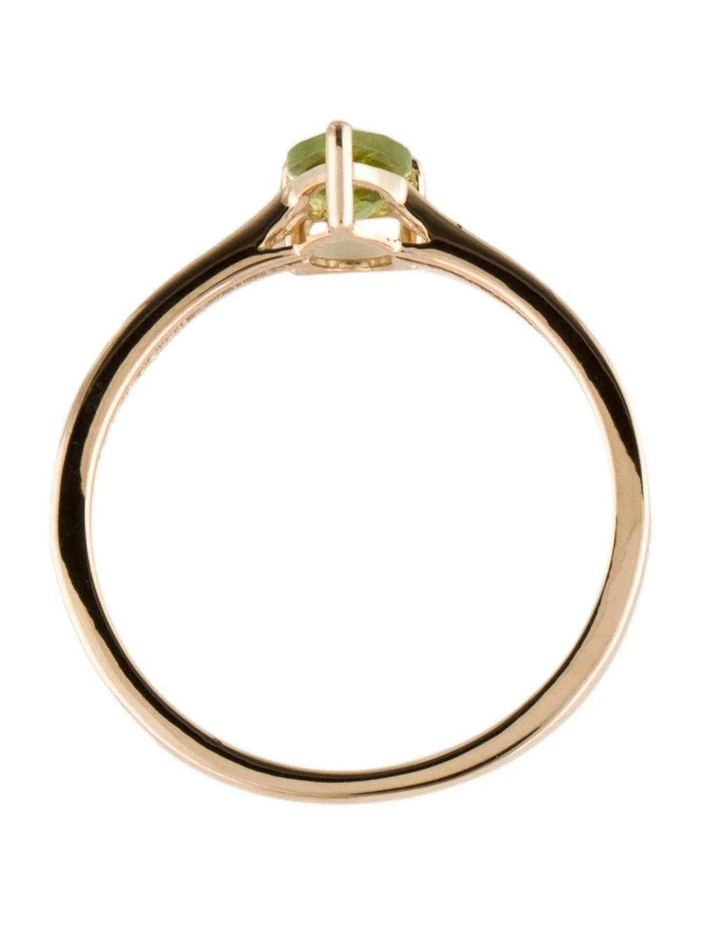 Women's 14K Peridot Cocktail Ring, Size 6.75 - Green Gemstone, Timeless Design, Elegant For Sale