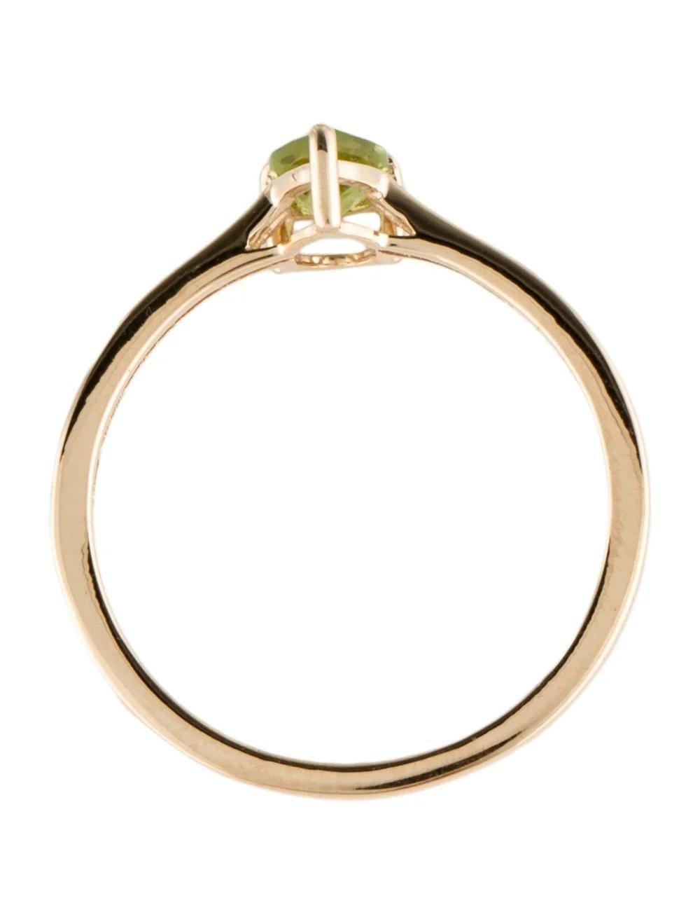 Women's 14K Peridot Cocktail Ring, Size 6.75 - Vibrant Green Gemstone, Statement Jewelry For Sale