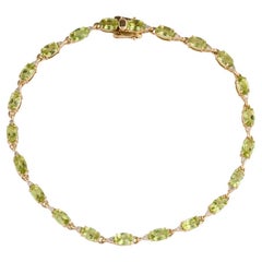 14K Peridot & Diamond Link Bracelet - Fine Jewelry, Timeless Elegance, Luxury