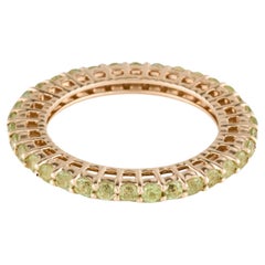 14K Peridot Eternity Band Ring Size: 7  Round Modified Brilliant Peridots