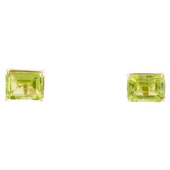 14K Peridot Ohrstecker, 3.74ctw - Grüner Edelstein, Luxus Statement-Schmuck