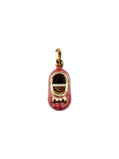 14K Pink Enamel Baby Shoe Charm #22375